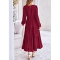 thumbnail image 2 of Vestido largo PRETTYGARDEN para mujer otoño-primavera con lunares suizos, 2 of 9