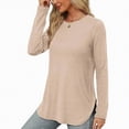 thumbnail image 6 of Towmus Womens Long Sleeve Crew Neck Shirts Side Split Basic Loose Tunic Tops for Women Casual Women's Fall Sweatshirts 2025, 6 of 6
