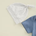 thumbnail image 4 of CAUYDY Preemie Baby Boys Clothing Newborn Shower Gift for Boy Clothes Romper + Pants + Warm Hat 3PCS Spring Summer Fall Winter Layette Set All Seasons (Sizes 6-9 Months,Blue), 4 of 9