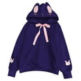thumbnail image 2 of Pntutb Moda Mujer Casual Encantador Color Sólido Camiseta de Manga Larga Blusa Con Capucha de Conejo Tops Liquidación Pntutb Pntutb-4566, 2 of 9