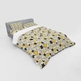 thumbnail image 3 of Ambesonne Yellow Bedding Set 3 Pcs, Retro Polka Dotted Stars, Twin, Marigold Black White, 3 of 3