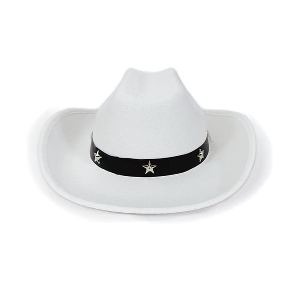 Pentagram Studded Western Cowboy Hat for Children Pink Star Studded Belt Rider Top Hat for Boys And Girls Carnival Party