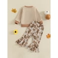 thumbnail image 5 of Baby Toddler Girl Halloween Outfits 0 6 12 18 24 Months 2T 3T Long Sleeve Embroidery Sweatshirt + Flare Pants Set Infant Clothes, 5 of 9