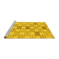 thumbnail image 2 of Ahgly Company Machine Washable Indoor Round Abstract Yellow Modern Area Rugs, 7' Round, 2 of 4