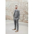 thumbnail image 4 of Wehilion Retro Linen Men Suit 3 Pcs Beach Wedding Suit Summer Slim Fit Light Weight Linen Suit Jacket Vest Pant Tuxedo, 4 of 6
