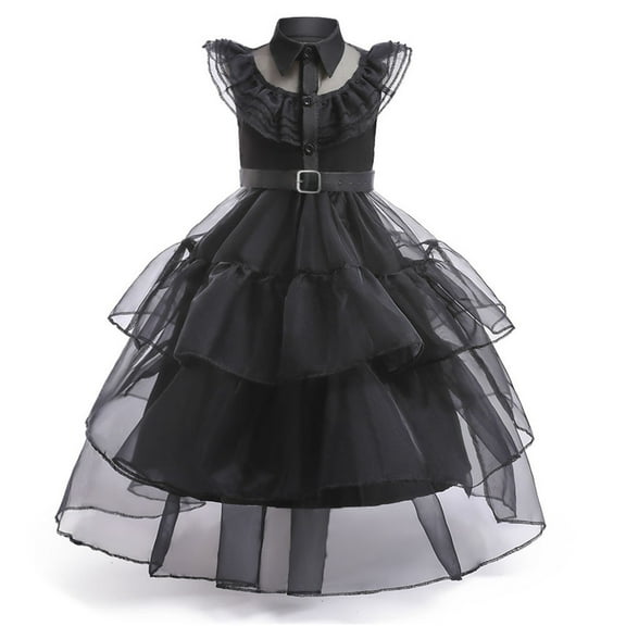 SUEE Wednesday Addams Dress For Girls Costume Cosplay Halloween Christmas Party