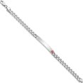thumbnail image 2 of Sterling Silver Rhodium-Plated Medical Id Curb Link Bracelet Made In United States xsm27-8, 2 of 5