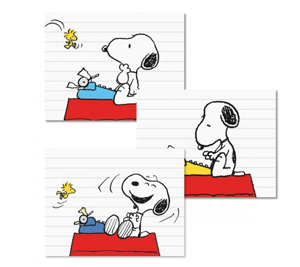 Peanuts Worldwide Snoopy and Woodstock Typewriter Blank Note Cards, Set