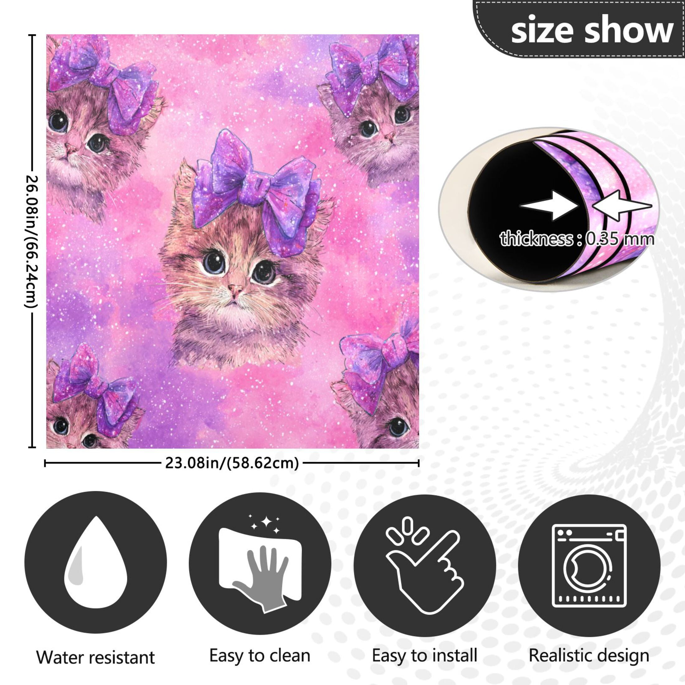 Dishwasher Magnetic Refrigerator Magnet Cover Sticker Home Decorative 23"x26" Adorable Orange Cat Pattern