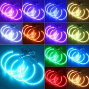 1 set for BMW E46 colorful Car LED Halo Rings Angel Eyes Headlights Light Kits RGB COB marker 2x131mm+2x146mm