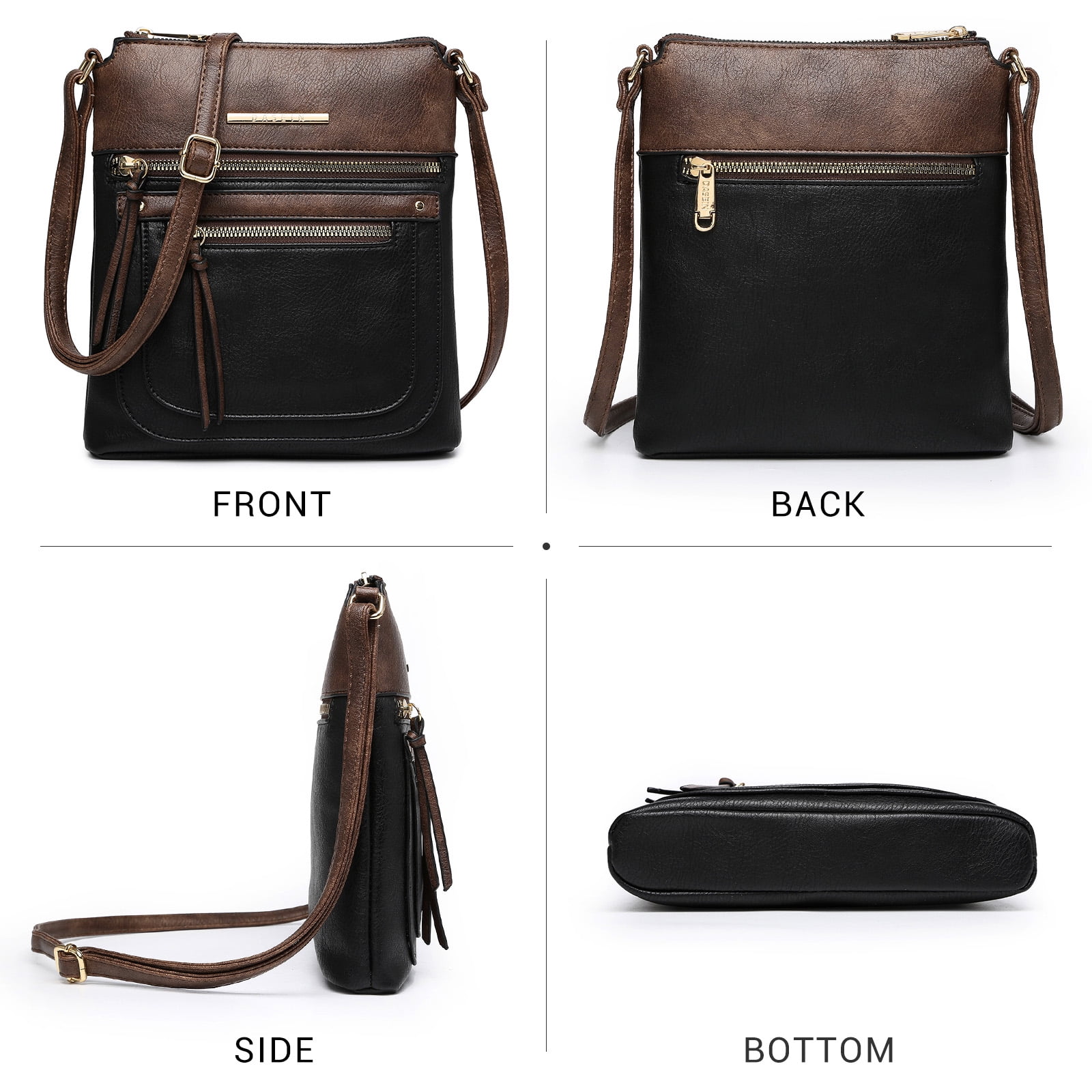 Lightweight Crossbody Bags for Women Shoulder Bag Purse Vegan Leather Soft Travel Handbag with Multi Pockets