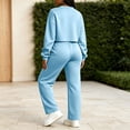 thumbnail image 6 of Turilly Women's 2 Piece Solid Color Crewneck Sweatsuit Set, Long Sleeve Crop Top & Relaxed Fit Wide Leg Sweatpants with Drawstring Pockets, 6 of 6