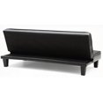 thumbnail image 2 of Living Room Modern Black Leather Sofa Bed 81D 57W 47H with Adjustable Headboard, 2 of 6