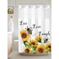 thumbnail image 6 of No Hook Shower Curtain with Snap in Liner, Watercolor Farm Sunflowers Bee Waterproof Bath Curtain Double Layers with See Through Top Window, Spring Country Floral Hotel Shower Curtains 60x72in, 6 of 9