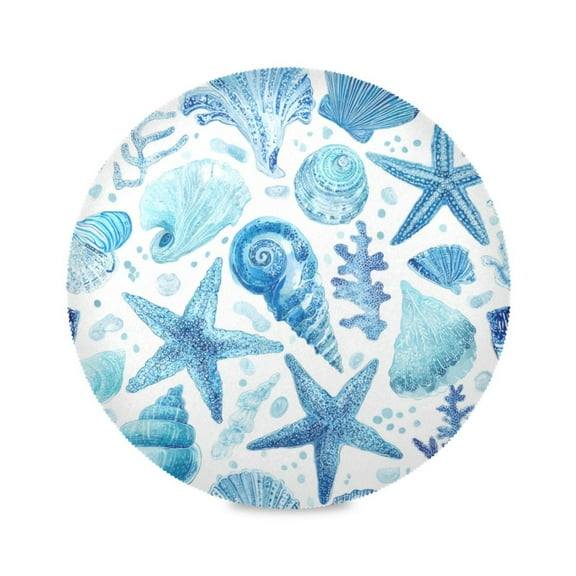 Round Placemat Heat Resistant & Wrinkle-Free Dining Table Decor Placemat For Home & Weddings Marine Organisms