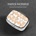 thumbnail image 5 of Portable Metal Square Pill Box 2-Compartment Mini Pocket Pill Case for Travel Purse, Funny Dogs Welsh Corgi, 5 of 5