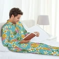 thumbnail image 5 of KLL Cute Pineapples Sleepwear Mens Flannel Pajamas,Long Cotton Pj Set, 5 of 7