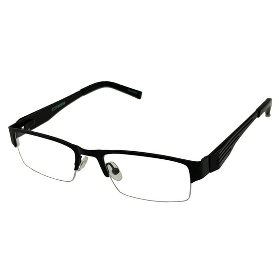 Converse Men's Rimless Rectangle Metal Eyeglasses, Black, 49mm