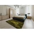 thumbnail image 5 of Ahgly Company Machine Washable Indoor Round Transitional Dark Yellow Green Area Rugs, 4' Round, 5 of 7