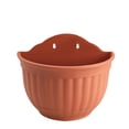 thumbnail image 1 of Plastic Hanging Wall Planter Pot, European-Style Brick Red Small Flower Plant Container, Railing Balcony Fence Vertical Growing Trough for Outdoor Garden, 1 of 5