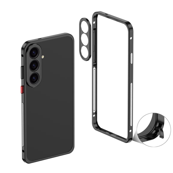 Dteck Bumper Case for Samsung Galaxy S26 , Ultra-Thin Metal Frame Camera Lens Protector Case Shockproof Heat Dissipation Bumper for Samsung Galaxy S26 Plus,Black