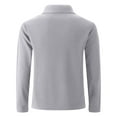 thumbnail image 4 of MELDVDIB Mens Textured Knit T-Shirts Half-Button Lapel Solid Color Basic Loose Long Sleeve Shirts Spring Fall Fashion Casual Pullover Tops Tees with Pocket, 4 of 9