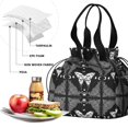 thumbnail image 4 of Butterfly and Skull Gothic Pattern Drawstring Insulated Lunch Bag for Women, Stain-Resistant Large Lunch Tote with Multi-Pockets for Work Office, 4 of 6