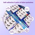 thumbnail image 3 of 10 Pcs Self-Adhesive Eyelashes - Reusable, No Glue, Natural Look, Suitable for Beginners, Includes Tweezers, 3 of 9