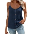 thumbnail image 3 of ClodeEU Women's Sleeveless Spaghetti Strap Tank Top ,Loose Fit Scoop Sleeveless Summer Tops Navy,Womens Plus XXL, 3 of 9