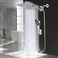 thumbnail image 1 of AIR-Shower Head,10 Inch High Pressure Rain Shower Head with Handheld Spray Combo, Adjustable Dual Rainfall Shower Head - Showerhead Comb Set with Extension Arm - 60 Inch Long Shower Hose (Sliver), 1 of 4
