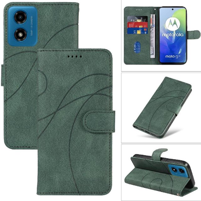 Flip Case For FOXDOCK Motorola MOTO G24 Card Slots and Kickstand Function Skin Feel Leather