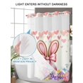 thumbnail image 6 of No Hook Shower Curtain with Snap-in Liner, Easter Waterproof Fabric Bathroom Curtains, Spring Rabbit Ear Colorful Eggs Love Flowers Bath Curtains & Mesh Top Window 60"x72", 6 of 9