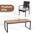 thumbnail image 4 of YYAo Patio Dining Table, Outdoor Dining Set, Picnic Set, 9 Pieces Patio Rattan Dining Set with Acacia Wood Table for Backyard Garden-L-shaped Handrail, 4 of 9