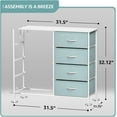 thumbnail image 3 of YSNW Dresser with 8 Drawers - Storage Unit Organizer Chest for Clothes - Bedroom, Kids Room, Nursery, & Closet (Aqua, 31.5 x 12 x 32-8 Drawer), 3 of 12