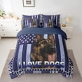 thumbnail image 2 of Homewish Animal Dog Bedding Comforter Set 7pcs for Teens Men Adults Boys,USA Flag Queen Bedding Sets Super Cozy,Geometric Stars Stripes Queen Sheet Sets,Super Cozy Room Decor,Reversible, 2 of 8