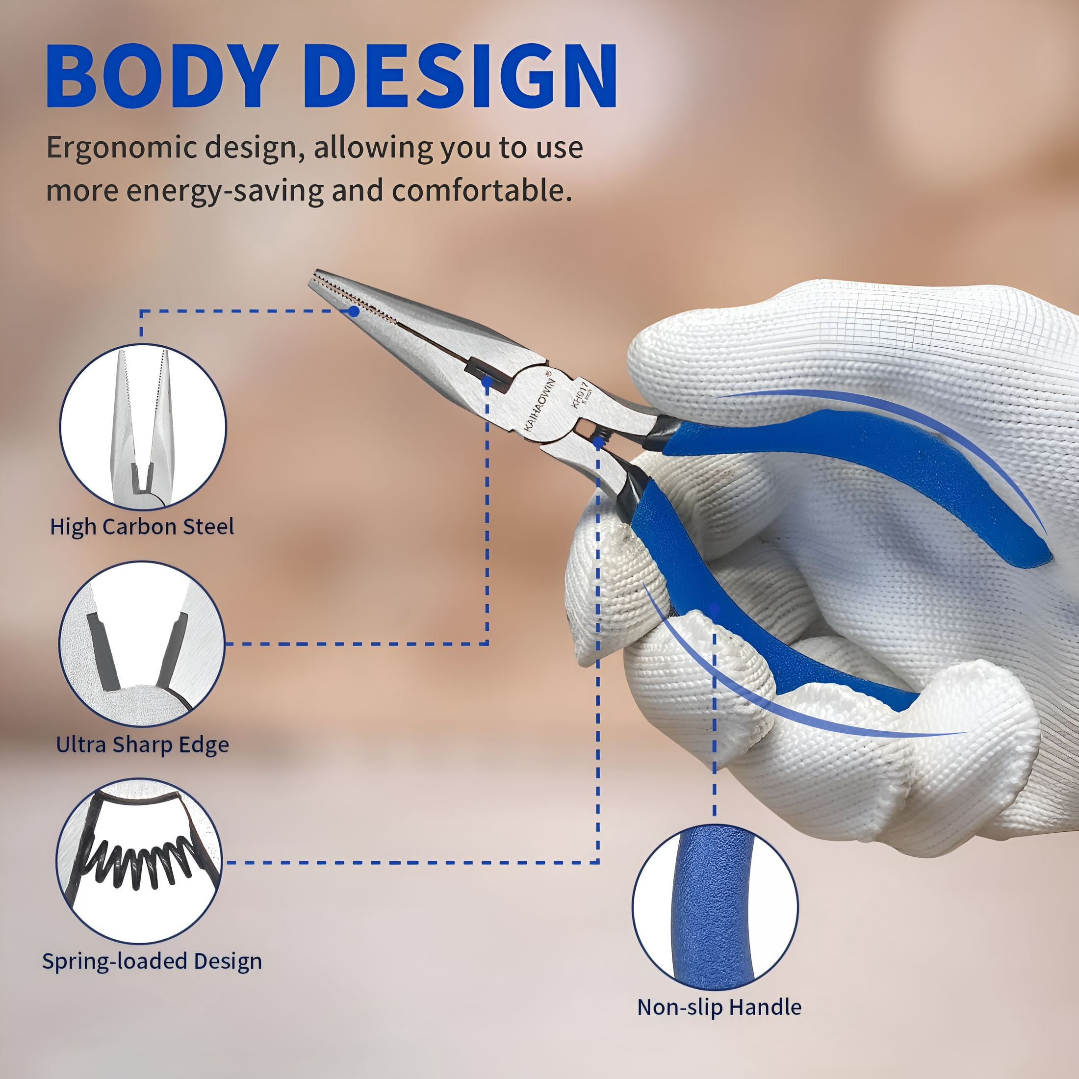 EXLEAF Mini Needle Nose Pliers 5"-5 Pack Small Long Nose Pliers with Wire Cutters, Spring Loaded Thin Needle Nose Pliers, Precision Pliers Set for Crafts/Jewelry Making/Tiny Project