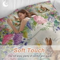 thumbnail image 3 of Easter Rabbit Full Size Comforter Set, Vintage Spring Floral Leaf Watercolor Bunny Eggs Beige Bedding for All Seasons, 4 Pcs Bed Set, 1Quiltcover (86"x86") ,1Sheet(80"x116"), 2Pillowcases (30"x20"), 3 of 12