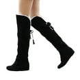 thumbnail image 2 of Povozer Women's Over The Knee Thigh High Boots Lace up Flat Boot Long Riding Boots(Black,8), 2 of 5