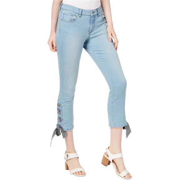 MAISON JULES $69 Womens New 1348 Light Blue Lace Up Ankle Jeans 4 B B
