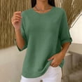 thumbnail image 6 of Ynynloco Womens Half Sleeve Casual Fall Winter Oversized Trendy Sweaters Crewneck Pullover Sweater Knit Tops, 6 of 7