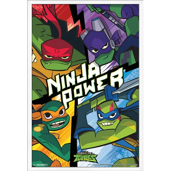 Nickelodeon Rise of The Teenage Mutant Ninja Turtles - Turtles Wall Poster, 22.375" x 34", Framed