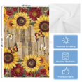 thumbnail image 5 of Sunflower Brown Wooden Kitchen Towels Set of 4, Water Absorbent Dish Towel, Vintage Flowers Butterfly Decorative Hand Towels - Quick Drying Cloth for Cooking Baking, 18x28 Inch, 5 of 8