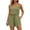 Light Green, variant on Womens Sleeveless Spaghetti Strap Linen Jumpsuit V Neck Button Front Waist Shorts Romper with Pockets Summer Casual Vacation Outfit