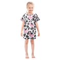 thumbnail image 3 of Leopard Butterfly Summer Pajama Set Soft Cotton Short Sleeve Sleepwear 2PCS Pajama Sets Breathable Lounge Set Size 8Y, 3 of 7