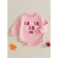 thumbnail image 2 of Newborn Baby Girls Christmas Clothes Letter Embroidery Sweatshirt Romper Long Sleeve Oversized Bodysuit Fall Winter Outfit, 2 of 8