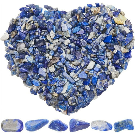 500g/1.1lb Lazuli Stone Chips Tumbled Stones Chips Mini Irregular Shaped Blue Crushed Tumbled Stone Rock Chip Pieces for Jewelry Making Home Office Vase Plants Decorative Crafts