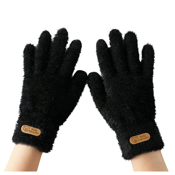 Outfmvch Gants d'Hiver pour Femmes Gants d'Hiver pour Femmes Écran Tactile Gants Automne Hiver Automne Chauds Épais Écran Tactile Gants de Ski Gants Noirs Taille Unique