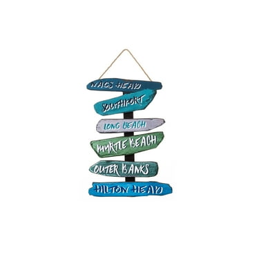 Beachcombers Gulf Sign Mini Wall Hanging  Blue