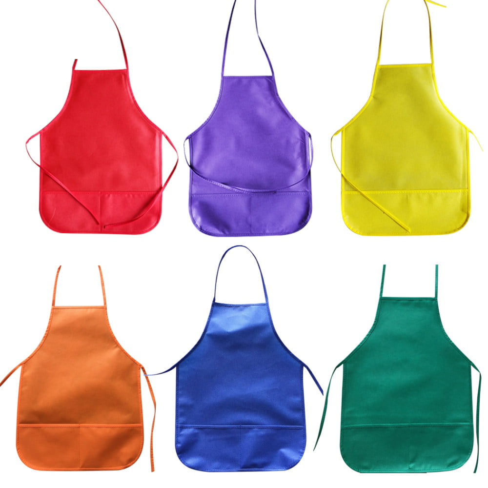Buy Shihanee 24 Pieces Artists Fabric Aprons with Pockets Kids Apron Bulk  Toddler Art Smock Paint Apron for Kids Classroom, Crafts Painting Activity,  Kitchen Community Event, Birthday Supplies, 12 Colors