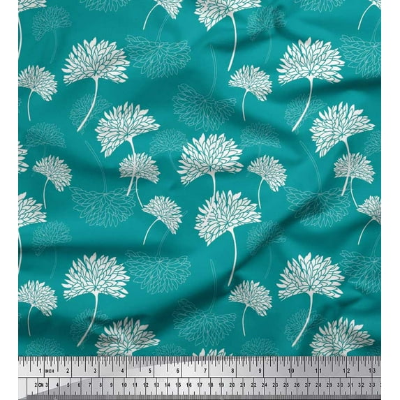 Soimoi Cotton Poplin Fabric Flower Artistic Printed Fabric 1 Yard 56 Inch Wide